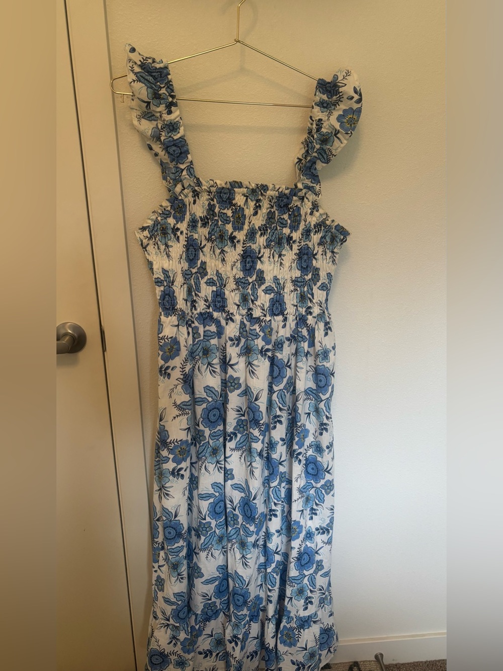 Haute Hippie Blue and White Floral Maxi Dress - Picture 3 of 4